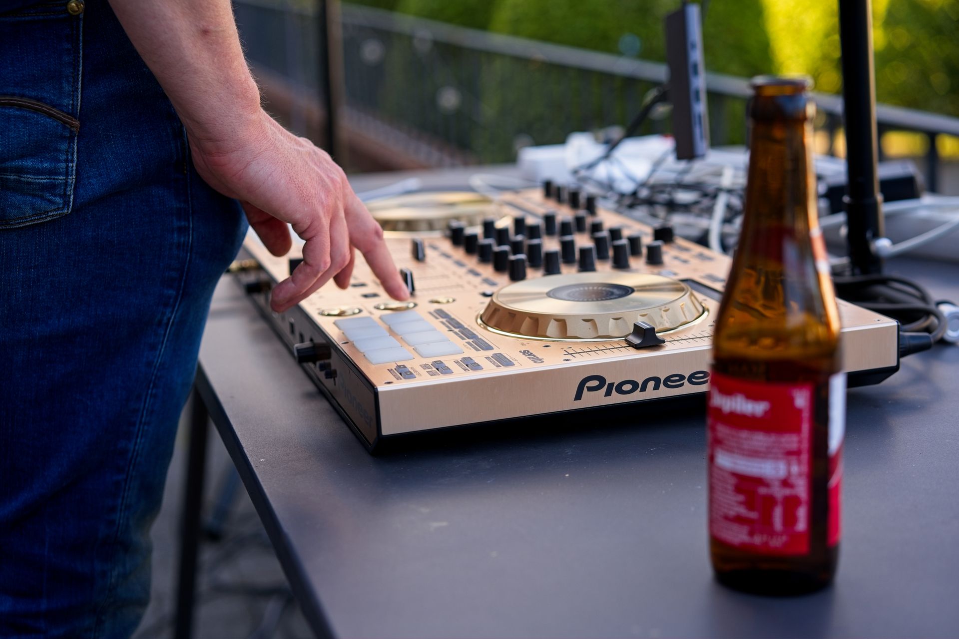 Close up of Pioneer DJ equipment at event
